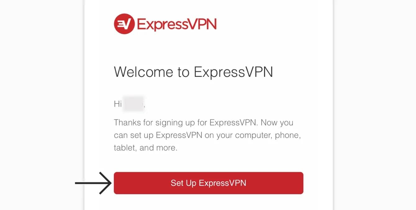 ExpressVPN Welcome email